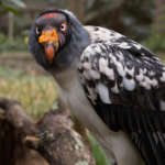 king vulture bird standing on a branch